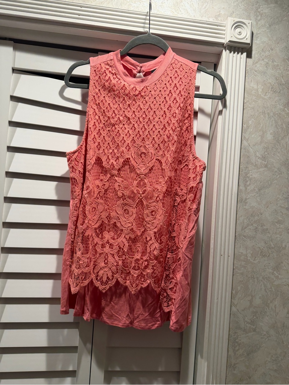 Crochet mock neck tank